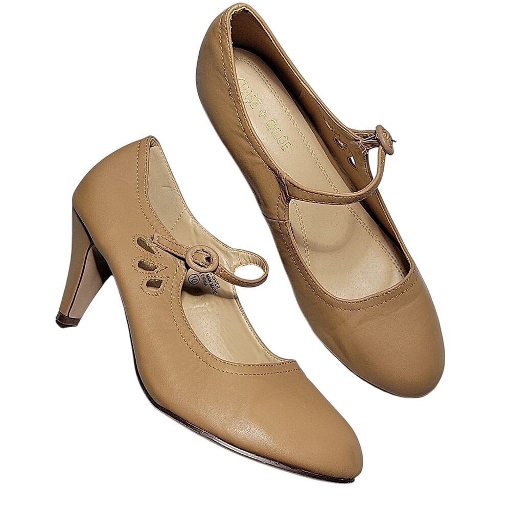 Chase and Chloe Shoes Size 10 Mary Jane Pumps Nude Kimmy 21